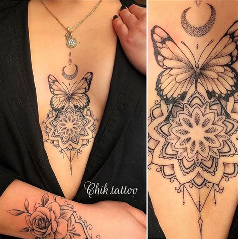 tatuajes en el torax para mujeres|30 ideas de TORAX MUJER MANDALA 